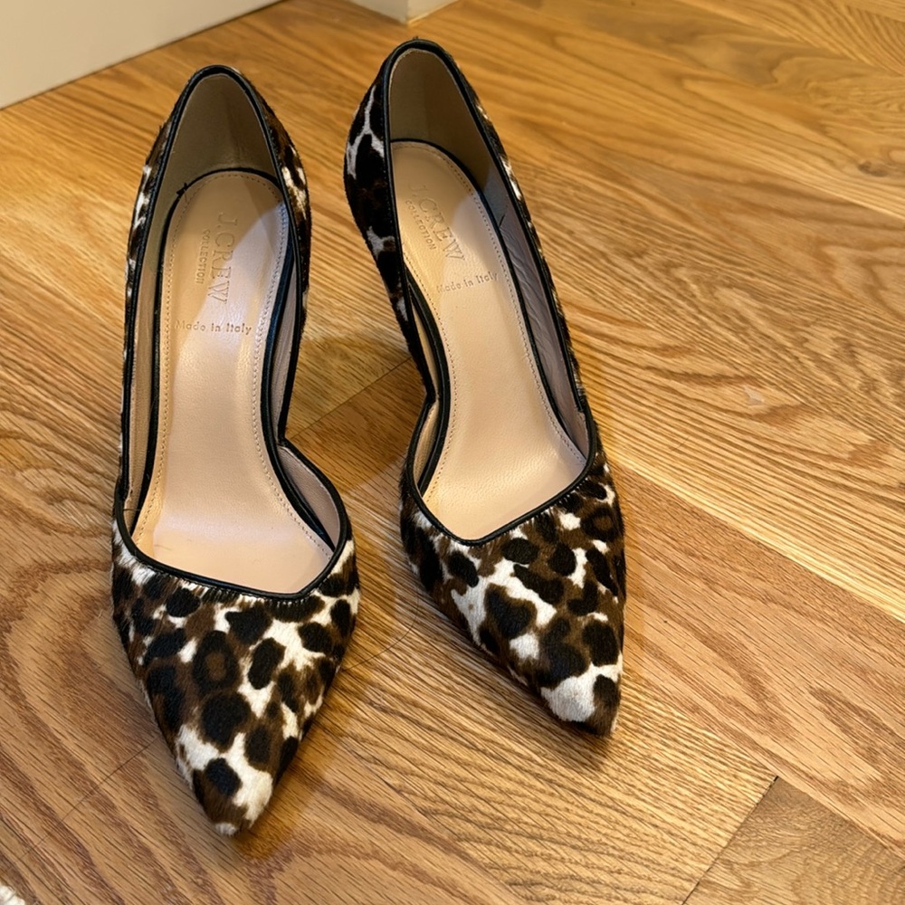 Jcrew collection calf hair kitten heels 7